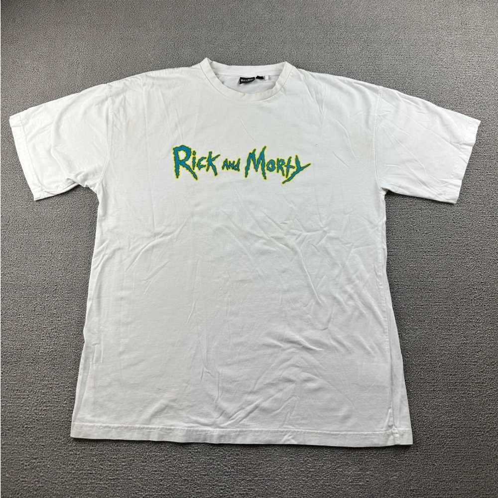 Rick and Morty x Factorie T-Shirt Men L White Cotton Character‎ Grid Graphic Tee